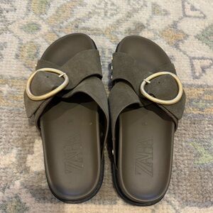 Zara Criss Cross Buckle Sandal